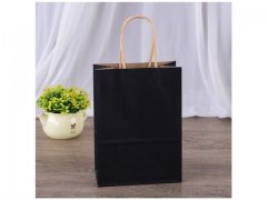 48 Bulk Kraft Paper Gift Carry Shopping Bag 27x21x11cm Black