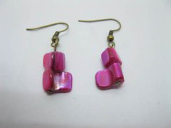 (image for) 60pairs Deep Pink Irregular Sea Shell Earrings