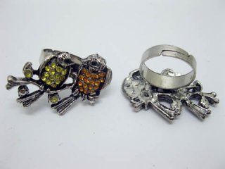 12 Fashion Rings with Bird on Top Mixed Colour