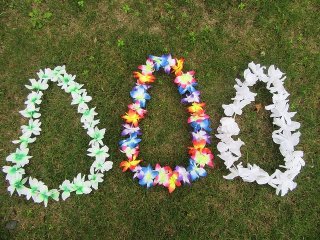 (image for) 4 x 12 Pieces Hawaiian Dress Party Flower Leis/Lei Petal 8cm Dia