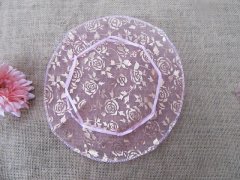 (image for) 100 Pink Scalloped Edge Tulle Round Circles Wedding Favor