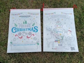 12Pcs Non Woven Kids Coloring Drawstring Bag Christmas Theme