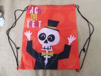 6Pcs Halloween Drawstring Bag Kids Backpack Reusable Drawstring