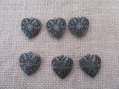 50Pcs Bronze Heart Shape Beads Pendants Charms Jewelry Finding 50Pcs Bronze Heart Shape Beads Pendants Charms Jewelry Finding
