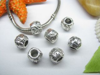 20pcs Tibetan Silver Barrel Beads Fit European Beads Yw-pa-mb154