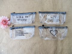 (image for) 6Pcs Clear Pencil Case Zipper Pouch Bag Storage Travel Bags