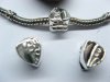 10 Silver Plated Heart European Stopper Beads Clips pa-c12