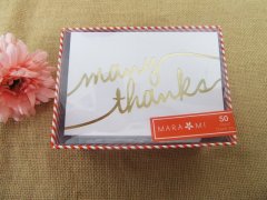 (image for) 50Pcs New White Blank Inside Many Thanks Greeting Cards