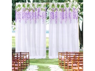 (image for) 1X White Gauze Wedding Party Backdrop Curtain Drapes Background