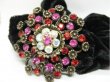 1Pc Chic Designer Hair Clips,Rhinestone Floral Clip
