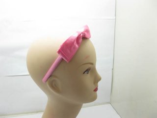 12 New Pink Hair Band with Attached Bowknot