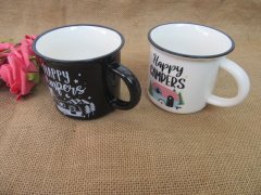 (image for) 5Pcs New Ceramic Mug Camping Cups Coffee Mug Happy Campers