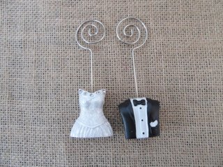 (image for) 12Prs Bride&Broom Table Stand Name Number Place Card Holder Wedd