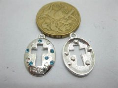 (image for) 200 Alloy Metal Oval Pendants Jewellery Finding