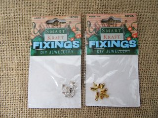 12Sheets X 12Pcs String/chain End Cap Crimp Tongue Shape