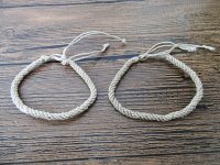 36X Handmade Hemp Knitted Drawstring Unfinished Bracelets 5mm -