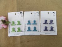 6sheet x 4pcs MINI Bulldog Clips Letter Paper Clips Grip Mixed