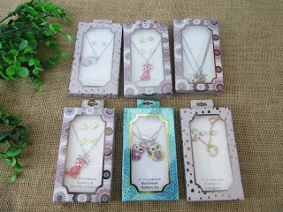 12Sets Adjustable Necklace and Earring Set Jewelry Gift Package