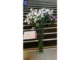 5Pcs White Purple Flower 60cm Long we-flo155 (image for) 5Pcs White Purple Flower 60cm Long we-flo155