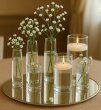 4Pcs Round Mirror Bases with Gold Edge – Perfect Wedding Table Centerpieces (image for) 4Pcs Round Mirror Bases with Gold Edge – Perfect Wedding Table Centerpieces