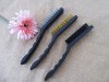 2Sheet x 3Pcs Steel Wire Brush Brass Steel Brush Nylon Handle Po