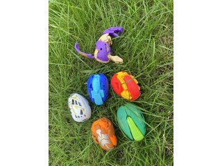 (image for) 6Pcs Dinosaur Egg Dinobot Easy-to-Transform Toy for Kids