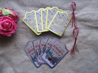 4Packs x 20Pcs Kraft Paper Christmas Card Gift Tags Xmas Theme (image for) 4Packs x 20Pcs Kraft Paper Christmas Card Gift Tags Xmas Theme