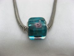 50 Light Blue Murano Cubic Glass European Beads be-g368 50 Light Blue Murano Cubic Glass European Beads be-g368