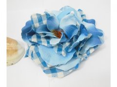 60Pcs Checkered Blue Artificial Rose Flower Head Buds 60Pcs Checkered Blue Artificial Rose Flower Head Buds