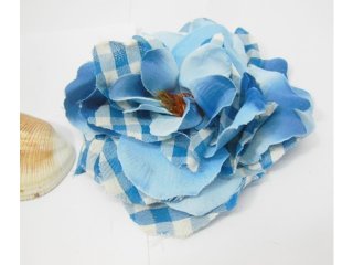 60Pcs Checkered Blue Artificial Rose Flower Head Buds