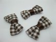 200X Brown Coffee Grid Bowknot Bow Tie Applique Embellishments (image for) 200X Brown Coffee Grid Bowknot Bow Tie Applique Embellishments