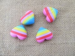 (image for) 12Packs x 4Pcs Rainbow Heart Vintage Children School Erasers