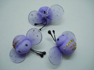 100 Linght Purple Cute Bee Charms Jewellery Crafts (image for) 100 Linght Purple Cute Bee Charms Jewellery Crafts