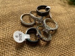 (image for) 6Pcs Various Design Vintage Rings Lady Women Jewelry