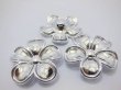 3x30Pcs Silver Plated Flower Hairclip Jewelry Finding Beads 4.5c (image for) 3x30Pcs Silver Plated Flower Hairclip Jewelry Finding Beads 4.5c