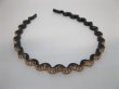 (image for) 1Pc Waved Hairband Hair Bands with Rhinestone Golden