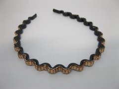 (image for) 1Pc Waved Hairband Hair Bands with Rhinestone Golden