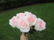 (image for) 12Pcs Light Pink Roses Artificial Flower Home Wedding Decoration