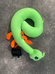 (image for) 1Pc Lazy Catterpillar U-Shaped Neck Pillow w/Phone Holder Travel
