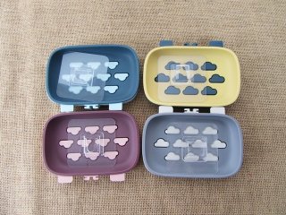 (image for) 8X Storage Soap Dish Drain Rack Sponge Plate Stick On Wall