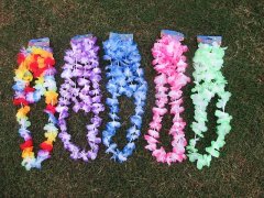 (image for) 2x 6Sets Headband Bracelet Necklace Hawaiian Dress Party Flower Lei