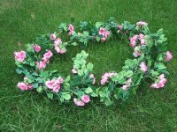 2Pcs Pink Artificial Peony Leaf Garland Vine String Decor