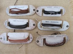 (image for) 12Pcs Mutli Layer Fashion Leather Drawstring Bracelets Mixed