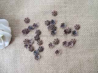 500Pcs Bronze Plated Antique Filigree Flower Beads Caps Jeweller