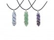 3Pcs Crystal Stone Sword Shape Handmade Silver Wire Winding