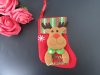 12pcs Christmas Bear Stocking Xmas Hanging Sock Plush Gift Bag