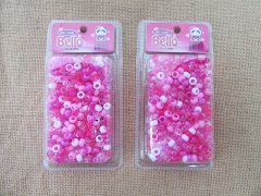 24Sheet x 400Pcs Pink Barrel Pony Beads Dreadlock Beads