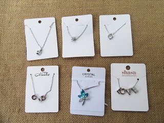 12Pcs Silver Chain Metal Necklace Pendant Women's Jewellery