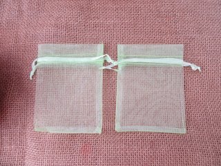 100 Green Drawstring Jewelry Gift Pouches 8x6cm