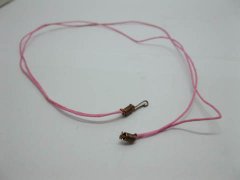 95 Pink 2-String Waxen Strings For Necklace Copper Clasp